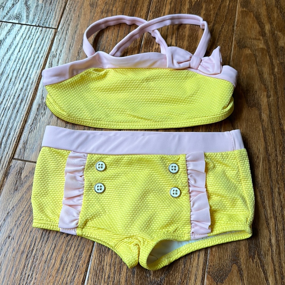 Janie and Jack yellow and pink bikini- 4